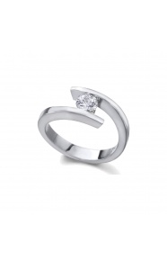 Anillo de oro blanco de 18 Kt con diamante de 0,40 ct