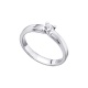 Anillo de oro blanco de 18 Kt con diamante de 0,18 ct