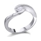 Anillo de oro blanco de 18 Kt con diamante de 0,42 ct