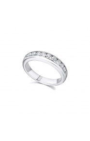 Alianza de oro blanco de 18 Kt con diamantes de 0,56 ct