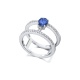 Anillo de oro blanco de 18 Kt con zafiro y diamantes, 0,27 ct