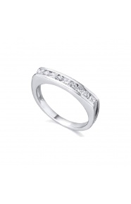 Alianza de oro blanco de 18 Kt con diamantes de 0,44 ct