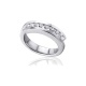 Alianza de oro blanco de 18 Kt con diamantes de 0,50 ct