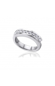 Alianza de oro blanco de 18 Kt con diamantes de 0,50 ct