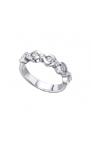 Alianza de oro blanco de 18 Kt con diamantes de 0,76 ct