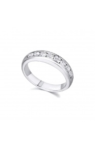 Alianza de oro blanco de 18 Kt con diamantes de 0,55 ct