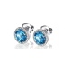 Pendientes de oro blanco de 18 Kt con topacio y orla de diamantes, 0,38 ct