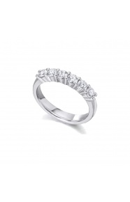Alianza de oro blanco de 18 Kt con diamantes de 0,75 ct