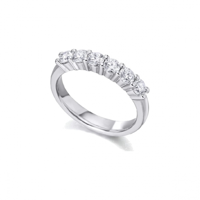 Alianza de oro blanco de 18 Kt con diamantes de 0,75 ct