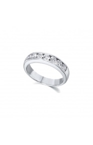 Alianza de oro blanco de 18 Kt con diamantes de 0,77 ct