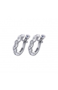 Pendientes de oro blanco de 18 Kt con zafiro y diamantes, 0,26 ct