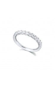 Alianza de oro blanco de 18 Kt con diamantes de 0,64 ct