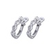 Pendientes de oro blanco de 18 Kt con zafiro y diamantes, 0,25 ct