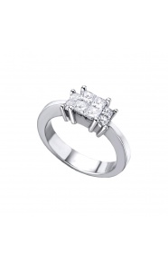 Anillo de oro blanco de 18 Kt con diamantes de 0,80 ct