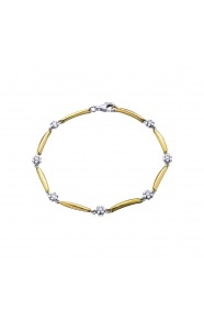 Pulsera de oro bicolor de 18 Kt con diamantes de 0,49 ct