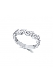 Alianza de oro blanco de 18 Kt con diamantes de 0,98 ct