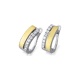 Pendientes de oro blanco y amarillo de 18 Kt con diamantes de 0,24 ct
