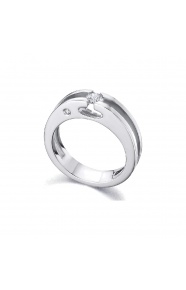 Anillo de oro blanco de 18 Kt con diamantes de 0,26 ct