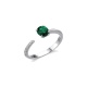 Anillo de oro blanco de 18 Kt con esmeralda y diamantes, 0,05 ct