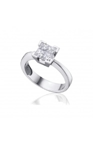 Anillo de oro blanco de 18 Kt con diamantes de 0,62 ct