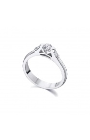 Anillo de oro blanco de 18 Kt con diamantes de 0,40 ct
