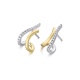 Pendientes de oro blanco y amarillo de 18 Kt con diamantes de 0,18 ct