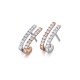 Pendientes de oro blanco y rosa de 18 Kt con diamantes de 0,60 ct