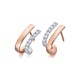 Pendientes de oro blanco y rosa de 18 Kt con diamantes de 0,40 ct