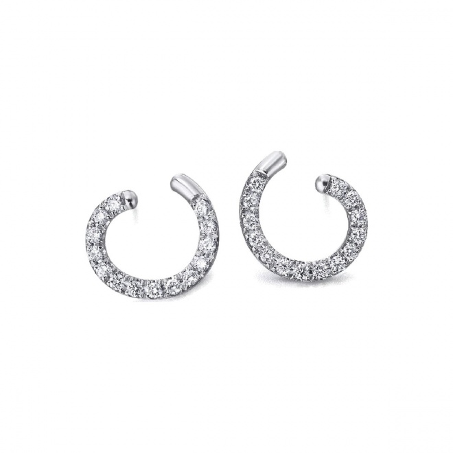 Pendientes de oro blanco de 18 Kt con diamantes de 0,80 ct