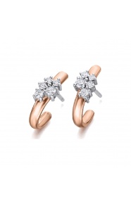 Pendientes de oro blanco y rosa de 18 Kt con diamantes de 0,39 ct