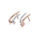 Pendientes de oro blanco y rosa de 18 Kt con diamantes de 0,11 ct