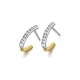 Pendientes de oro blanco y amarillo de 18 Kt con diamantes de 0,18 ct