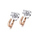 Pendientes de oro blanco y rosa de 18 Kt con diamantes de 0,25 ct