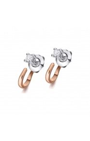 Pendientes de oro blanco y rosa de 18 Kt con diamantes de 0,25 ct