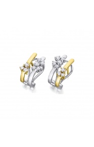 Pendientes de oro blanco y amarillo de 18 Kt con diamantes de 0,58 ct