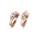 Pendientes de oro blanco y rosa de 18 Kt con diamantes de 0,39 ct