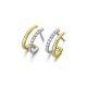 Pendientes de oro blanco y amarillo de 18 Kt con diamantes de 0,17 ct