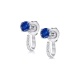 Pendientes de oro blanco de 18 Kt con zafiro y diamantes, 0,05 ct