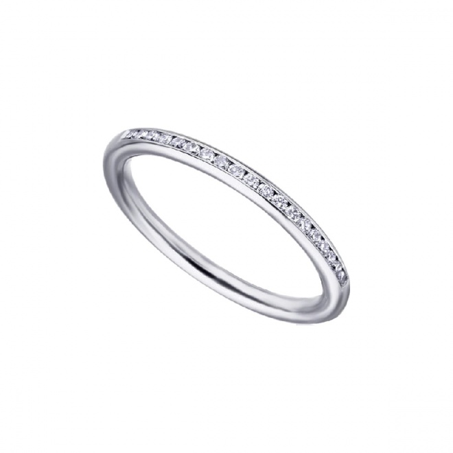 Anillo de oro blanco de 18 Kt con diamantes de 0,14 ct