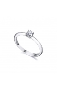 Anillo de oro blanco de 18 Kt con diamantes de 0,20 a 0,25 ct