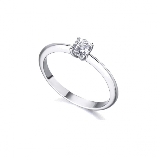 Anillo de oro blanco de 18 Kt con diamantes de 0,20 a 0,25 ct