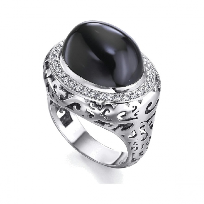 Anillo de oro blanco de 18 Kt con espinela y diamantes, 0,24 ct