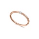Anillo de oro rosa de 18 Kt con diamante de 0,04 ct