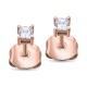 Pendientes de oro rosa de 18 Kt con diamantes de 0,18 ct