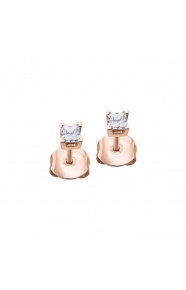Pendientes de oro rosa de 18 Kt con diamantes de 0,30 ct