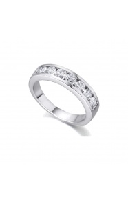 Alianza de oro blanco de 18 Kt con diamantes de 1,15 ct