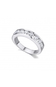 Alianza de oro blanco de 18 Kt con diamantes de 0,84 ct