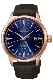 Seiko Presage Cocktail Time ∅40,5 mm - 5 ATM, Esfera azul, correa de piel de vaca - HCB005J1