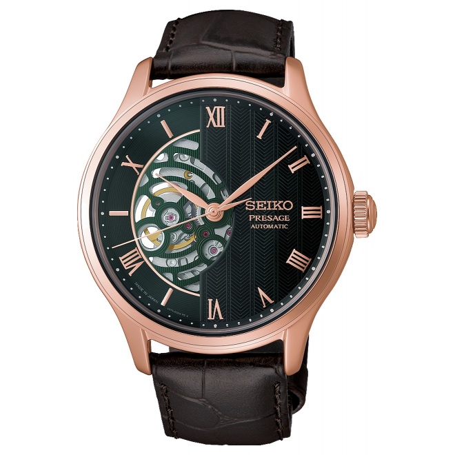 Seiko Presage Japanese Garden ∅41,8 mm, Esfera verde, correa de piel de vaca - HCB007J1