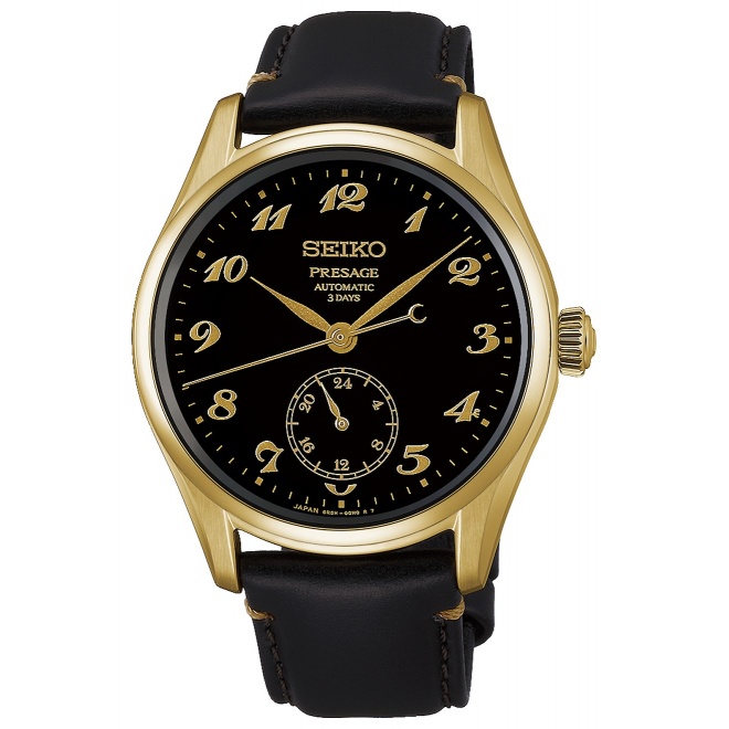Seiko Presage Classic Series ∅39,6 mm, Esfera negra, correa de piel de vaca - HCC006J1